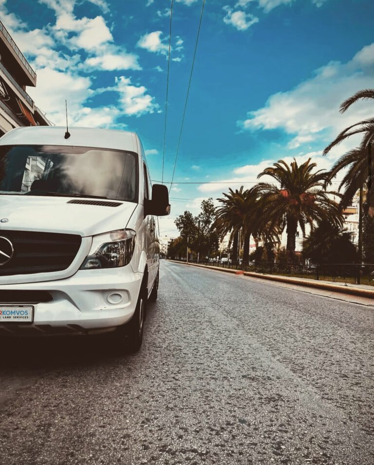 White Mercedes-Benz minibus